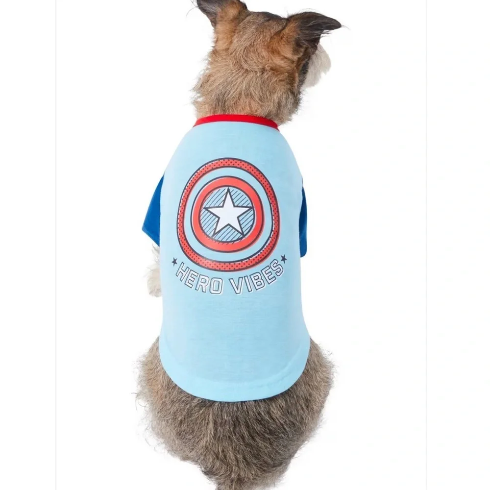 New Captain America Marvel Hero dog tee XS